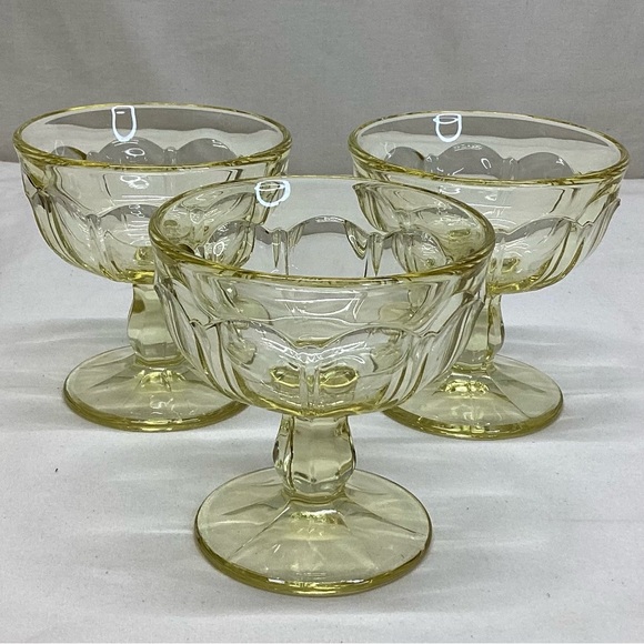3 Vintage Noritake Provincial Gold Yellow Low Sherbets Glasses 3 7/8” - Picture 1 of 6